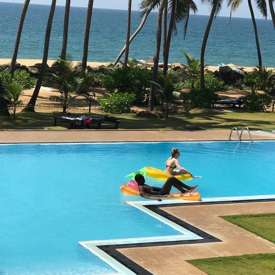 Evening view in pool