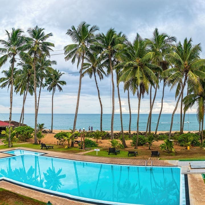 Evening view in pool